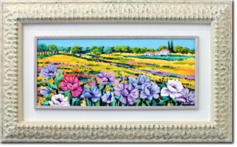 Athos Faccincani - Primavera in Toscana - cm 30X70 - anno 2009 - Olio su Tela